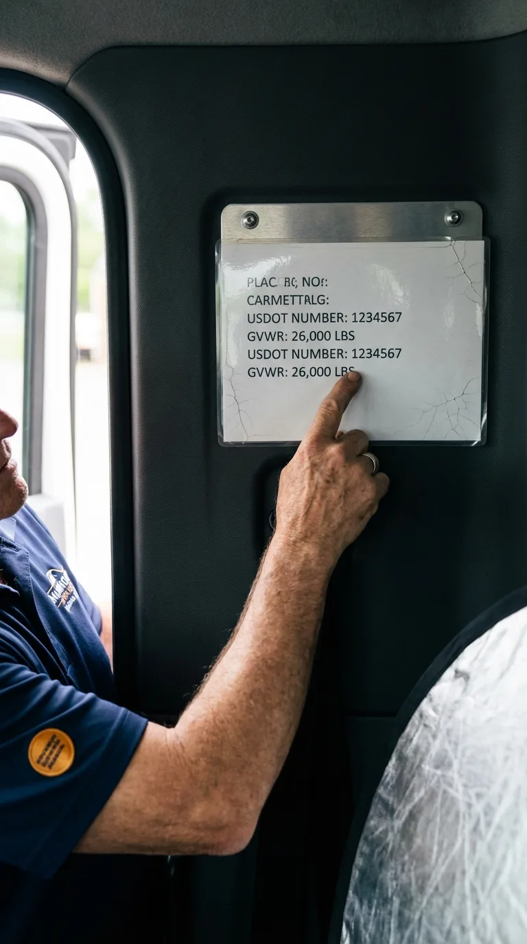 USDOT licensing placard verification in New Boston